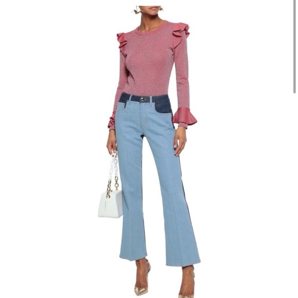 Alice + Olivia Pink Glitter pink mittie sweater size M - Picture 3 of 8